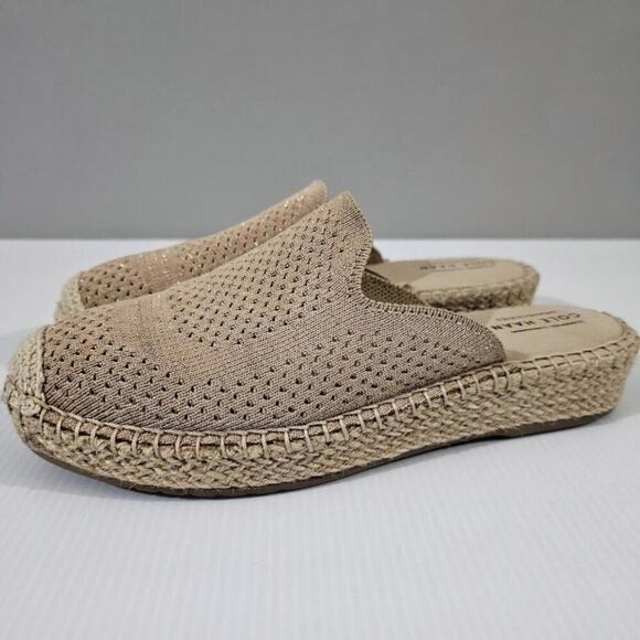 Cole Haan Cloudfeel Stitchlite Mule Espadrille Sesame Tan Gold Knit Size 7.5 - Picture 13 of 13